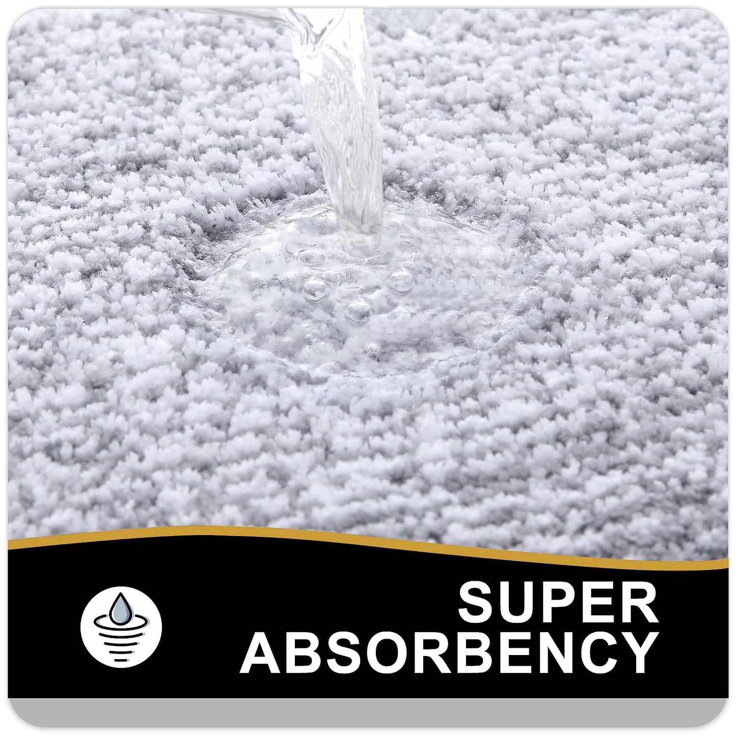 OLANLY Toilet Rugs U-Shaped 24x20, Extra Soft and Absorbent Microfiber Bathroom Rugs, Non-Slip, Machine Wash Dry, Plush Shaggy Contour Bath Mats for Toilet Base, Grey