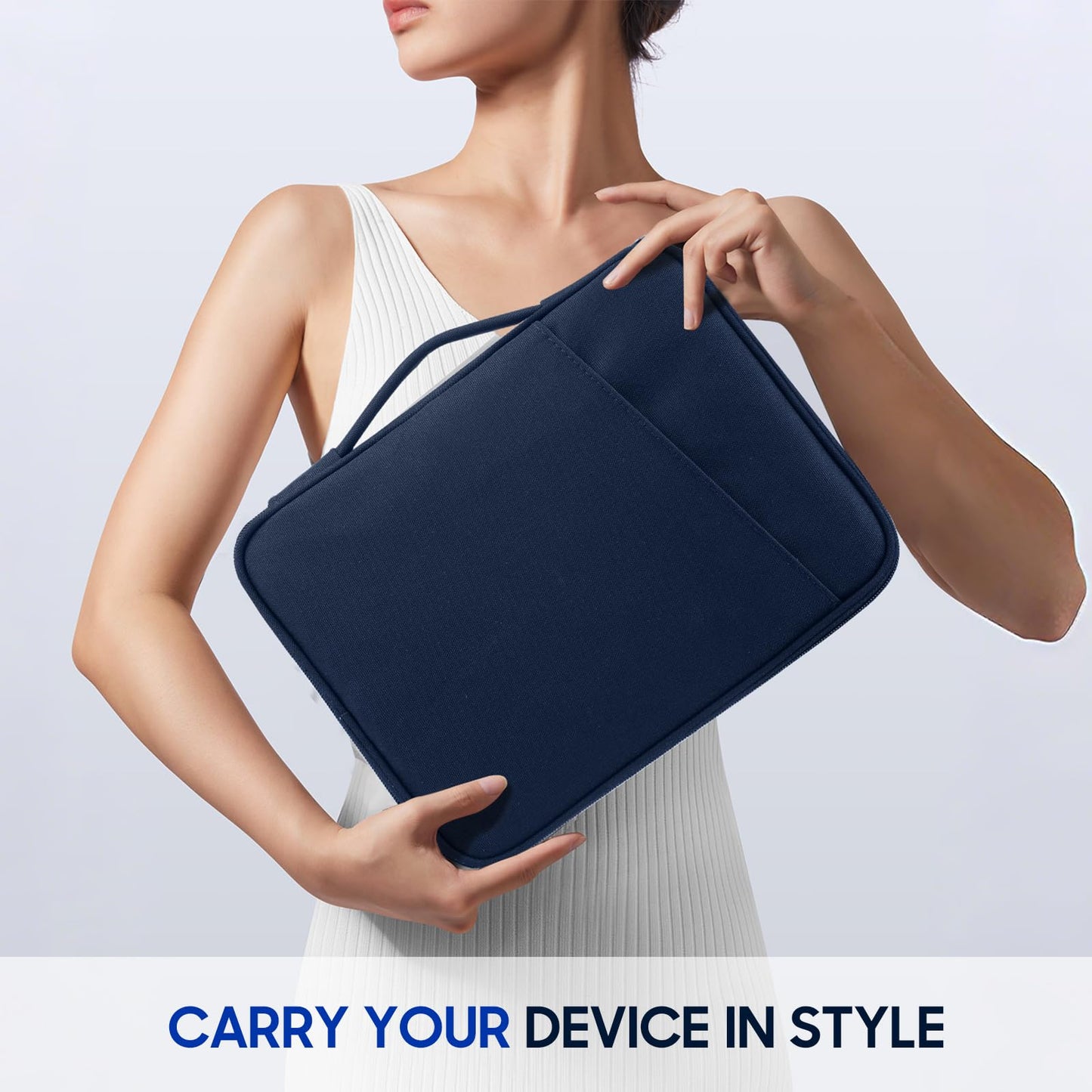 TiMOVO 9-11" Tablet Sleeve Bag for iPad 11-inch A16 2025, iPad 10.9"/10.2"| Air 11 Inch/5th/4th Gen. 10.9", Galaxy Tab A9+/A11Plus 11", Protective Bag with Pockets, Indigo