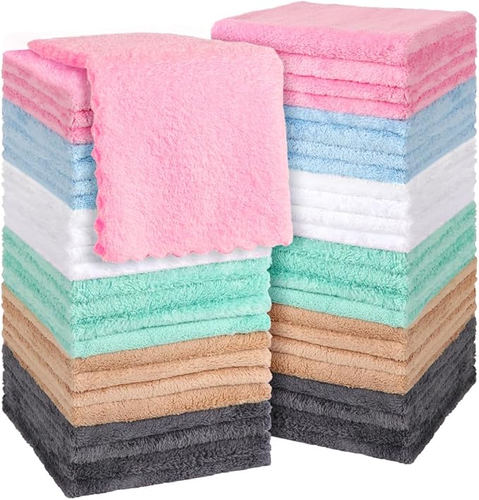 Orighty Ultra Soft Washcloths 48 Pack, Premium Microfiber Towel Sets 12 x 12