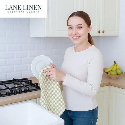 LANE LINEN Cotton Kitchen Towels Set, Quick-Drying, Premium Dish Towels