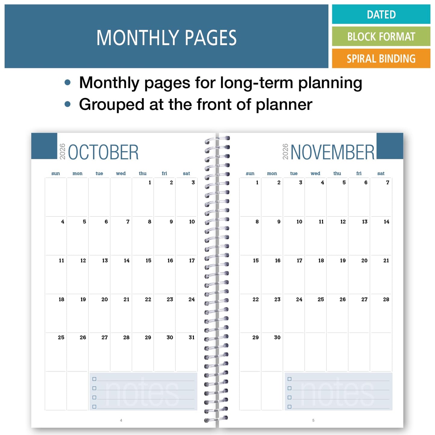 Elan Publishing Company Dated Student Planner for High School of College: Dated August 2026 - July 2027 (Black)