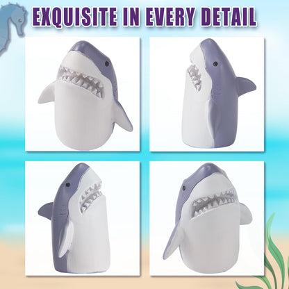 SRCVYLT 4 Pcs Toilet Bolt Covers Decorative, 2 Shark Toilet Bolt Caps with 2 Plastic Caps for Bottom, Cute Toilet Bolt Covers Set for Coastal Home Beach House, Easy to Install