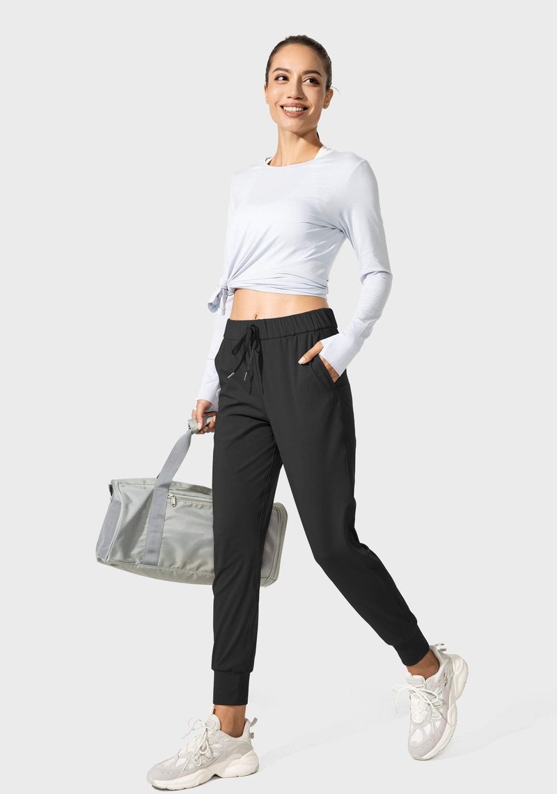 SANTINY Women's Joggers Pants Pockets Drawstring Running Sweatpants for Women Lounge Workout Jogging(Black_XXL)