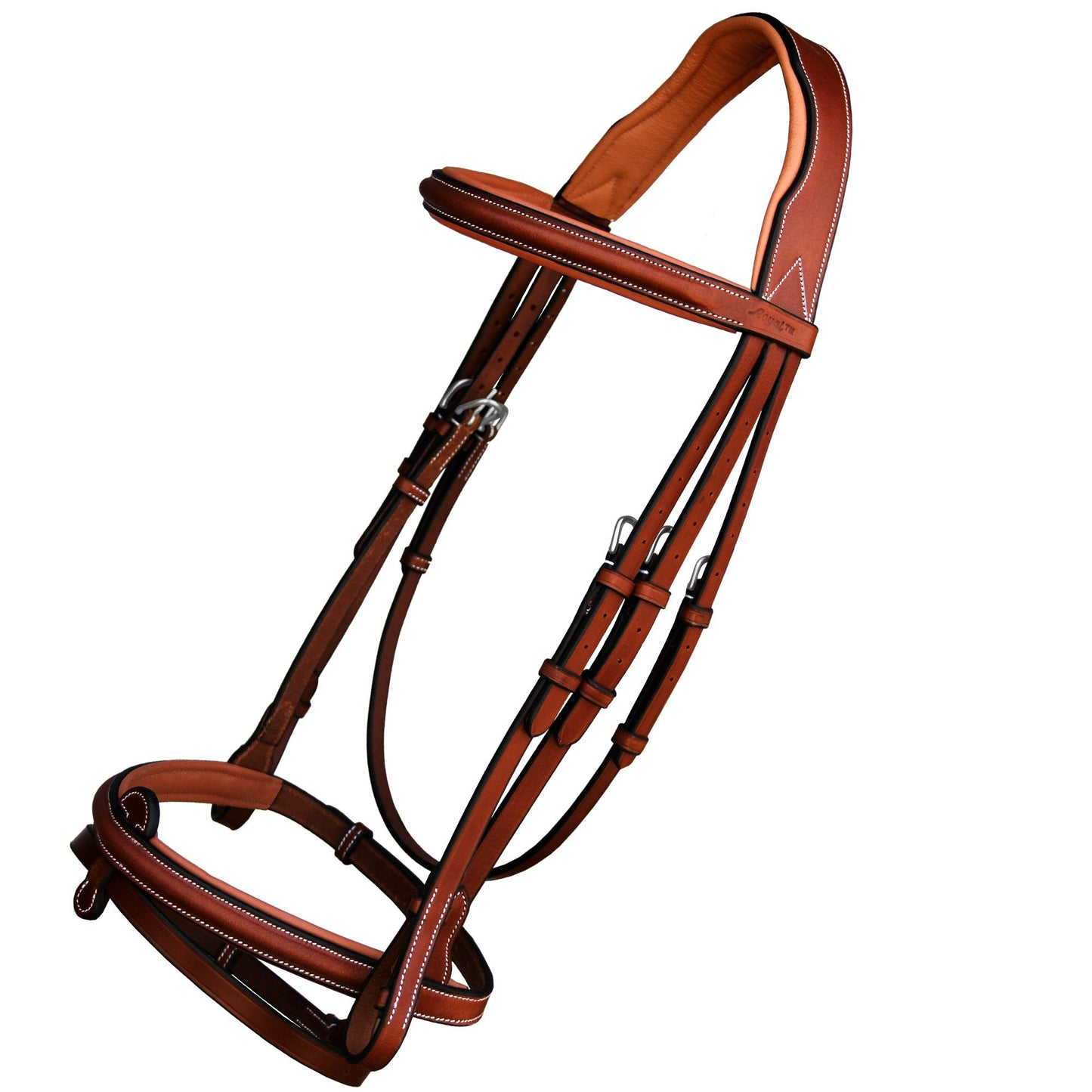 ExionPro English Hunter Jumping Bridle for Horses with Removable Flash Soft Yet Strong Rubber Reins | Royal Hunter Bridle | English Bridle for Horses (Oak Brown, Cob)
