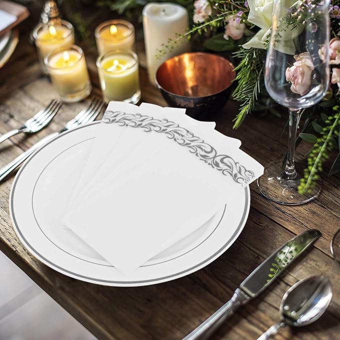 FOCUSLINE 200 Linen Feel Disposable Bathroom Napkins, Soft and Absorbent Paper