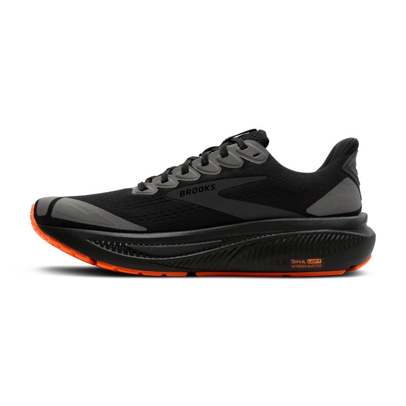 Brooks Men’s Ghost 17 Neutral Running Shoe - Black/Orange - 10.5 Medium
