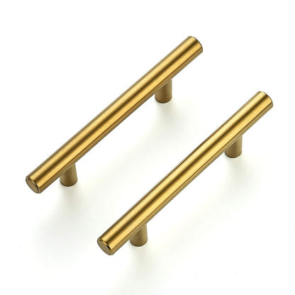 Ravinte 50 Pack 5 Inch Cabinet Pulls Brushed Brass Stainless Steel Kitchen Drawer Pulls Cabinet Handles 5”Length, 3” Hole Center