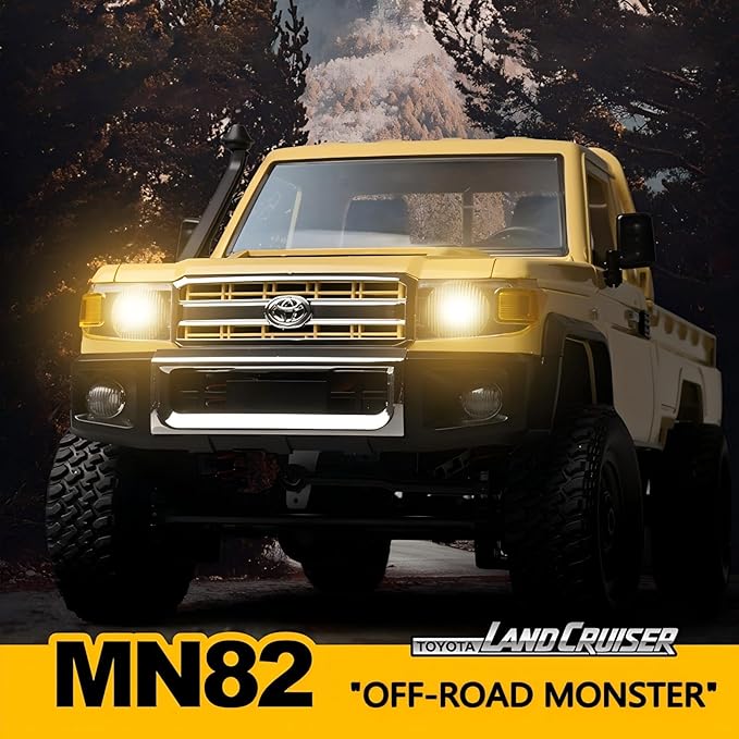 MN-82 1/12 Scale RC Rock Crawler Truck 4x4 Off-Road Remote Control Car with 2.4GHz Remote &amp Dual 1200mAh Batteries - Ideal Gift for Birthday/Christmas/Halloween (Ages 8+)