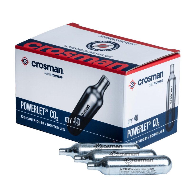 Crosman Powerlet CO2 Cartridges for Air Rifles, Air Pistols & Paintball - Snug Fit, Leak-Free Seal, Durable Metal Construction - Made in USA, Multi-Pack Options