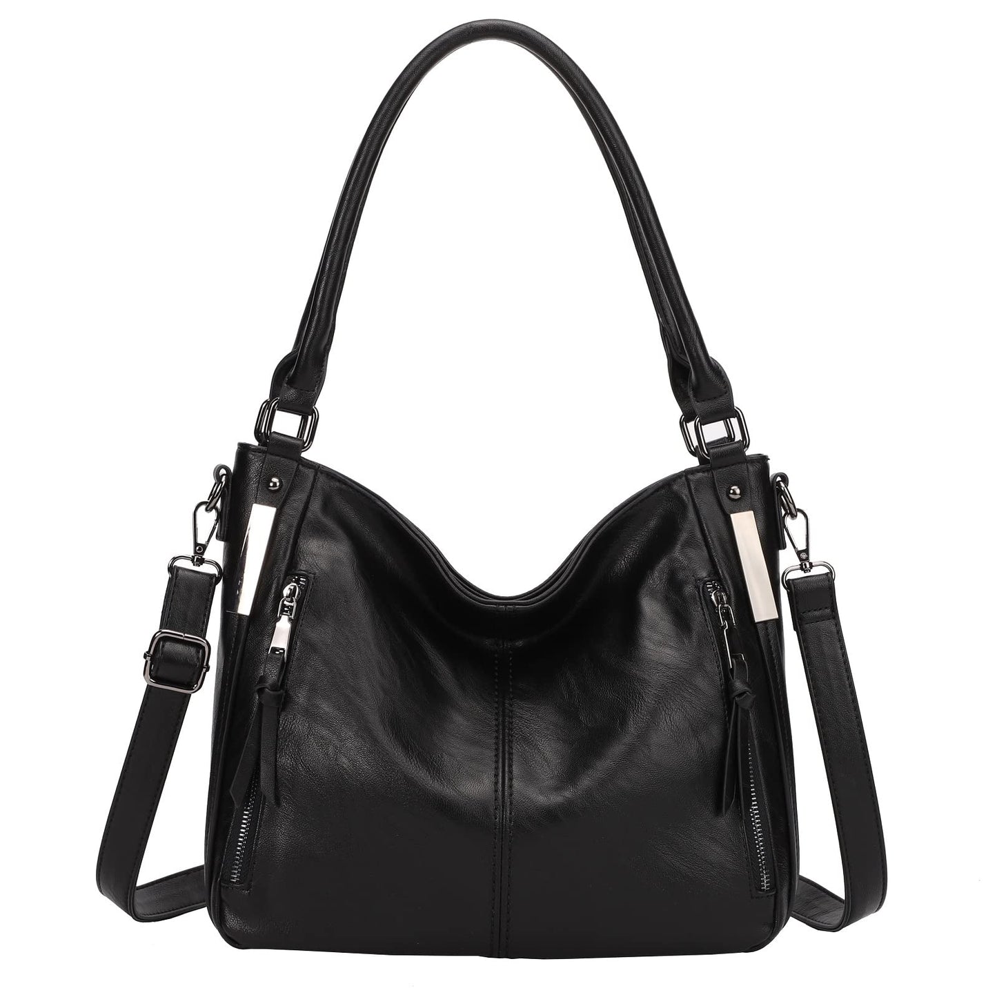 Purses for Women Shoulder Handbags Hobo Bags Tote Bag (01-Black)
