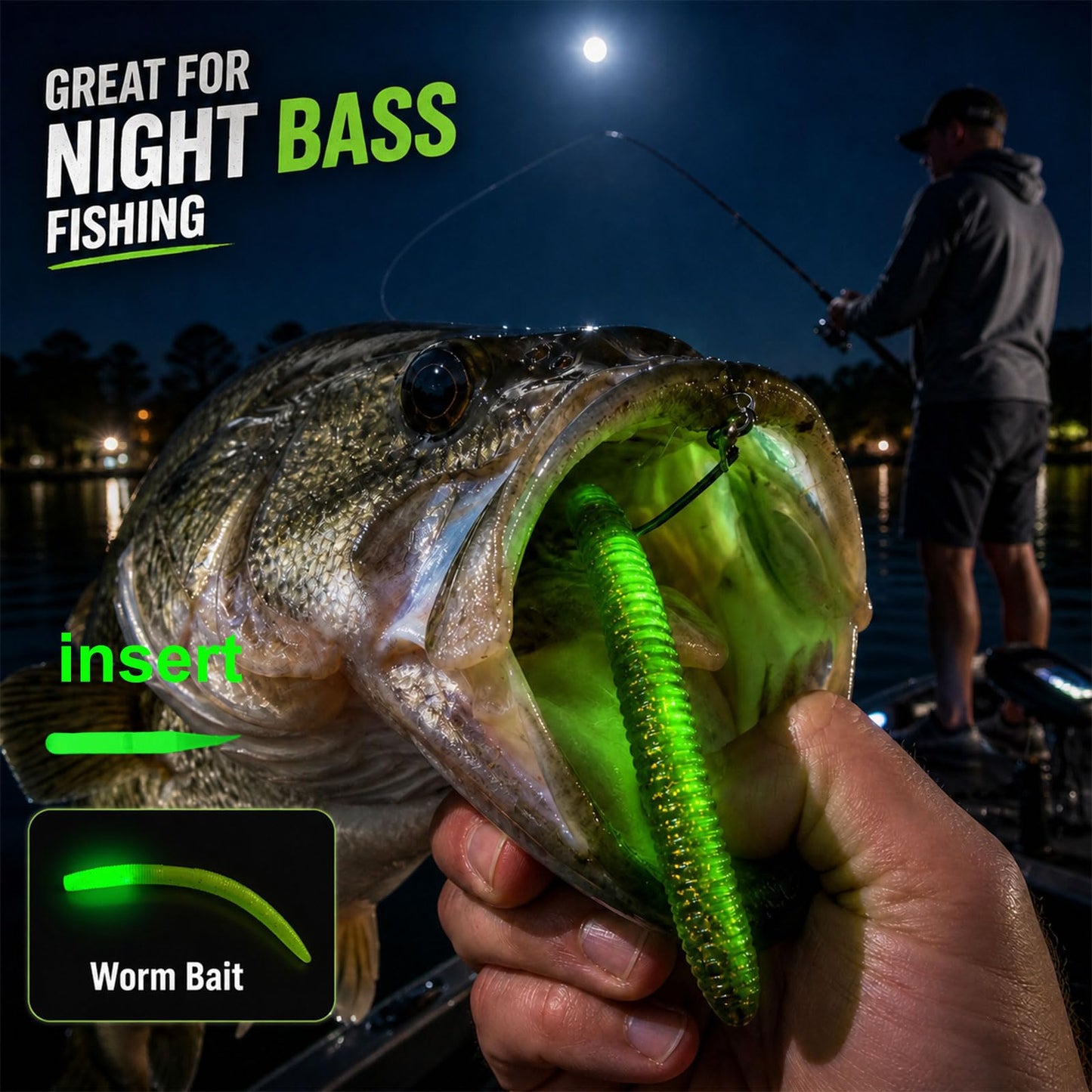 LINGUANG Needle Fishing Glow Sticks for Glow in The Dark Fishing Lures