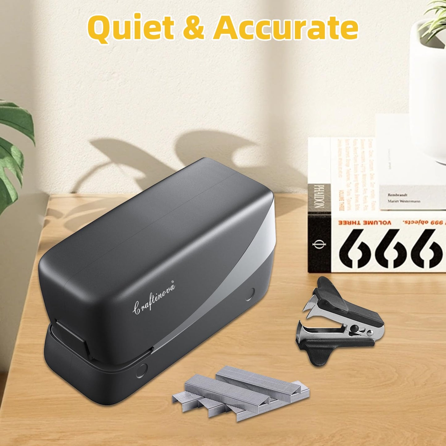 Craftinova Electric Stapler, 25 Sheet, Include 2000 Staples and 1 Remover, Jam Free, Professional and Home Office Stapler，Battery not Included，AC or Battery Powered.