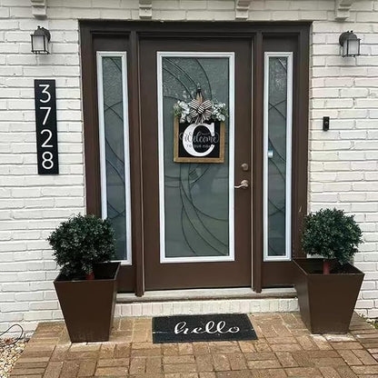 16'' Personalized Last Name Welcome Sign, Door Wreaths for Front Door Outside, Spring Wreath for Front Door Decor, Farmhouse New Home Gifts for Home (C)