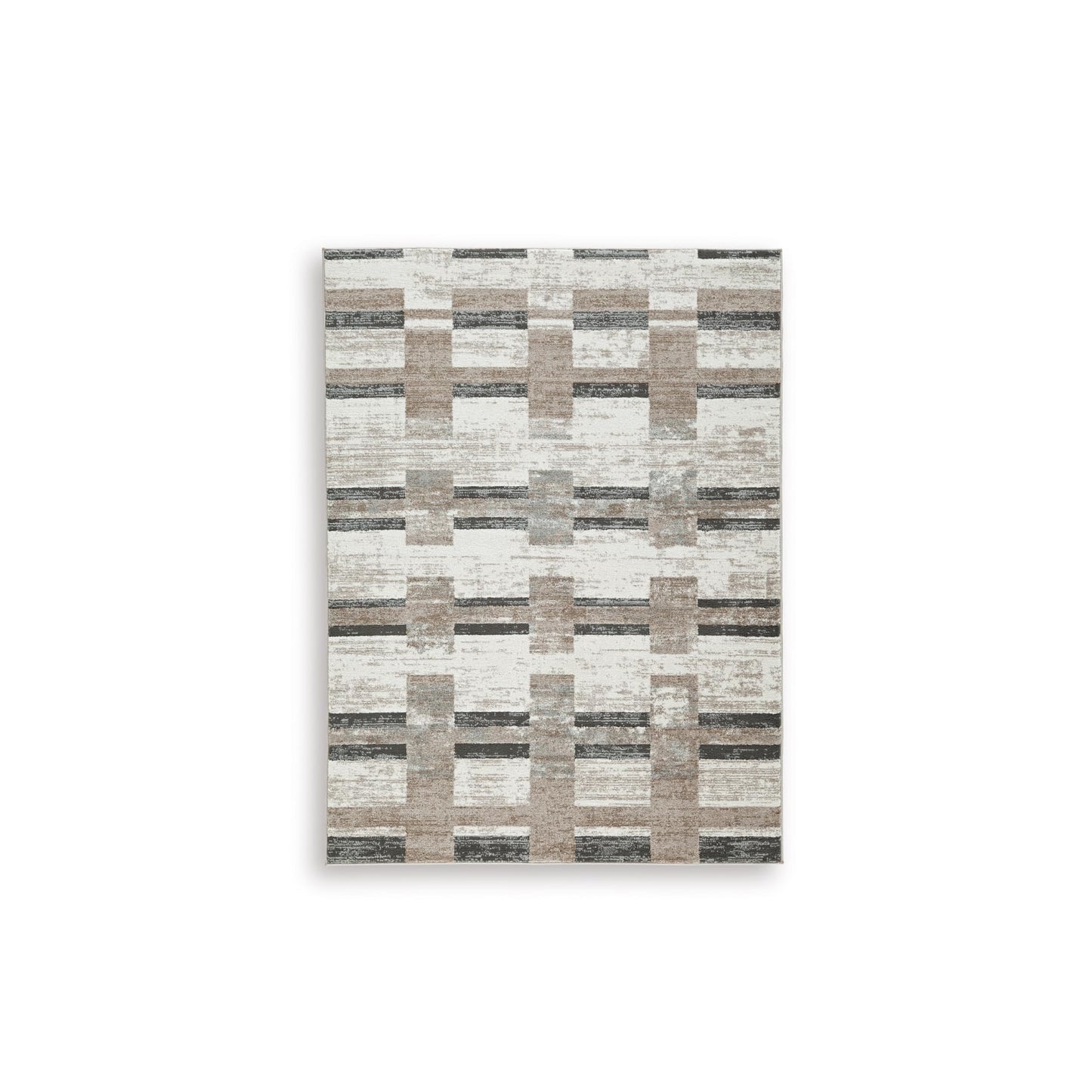 Signature Design by Ashley Alstone Transitional Striped 5 x 7 Indoor Area Rug, Beige & Black
