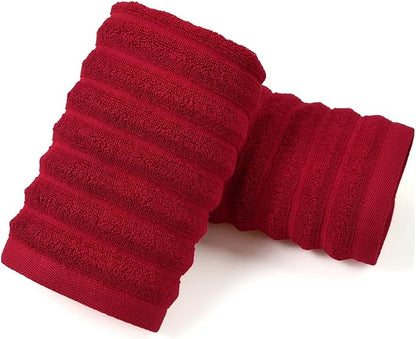 Jacquotha Red Hand Towels for Bathroom Ribbed