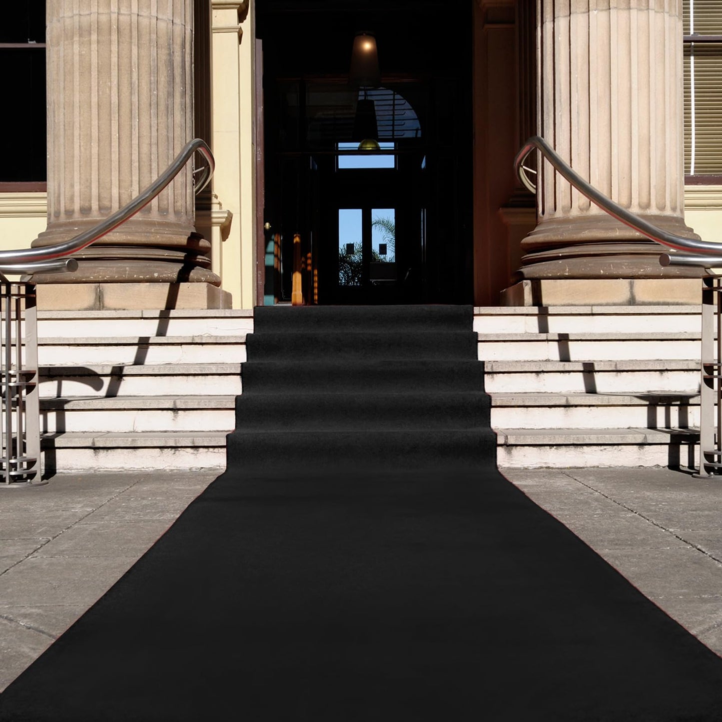 Black Carpet Runner for Party, Premium 160 GSM Felt Non-Woven Fabric Runway Rug for Party Wedding & Special Events,Rolled Package Without Creases (Black, 3X15 ft)