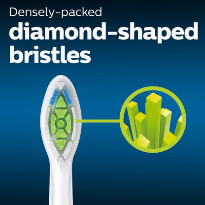 Philips Sonicare W DiamondClean - Genuine Replacement Electric Toothbrush Heads, White, 4 Pack One Year Supply, HX6064/65