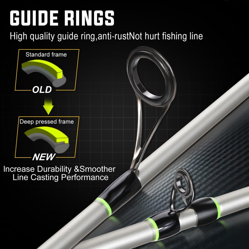 Sougayilang Baitcaster Combo, IM7 Graphite 2Pc Blank Rods,M/MH Power,EVA Handle & Stainless Steel Guides，7.1:1 Gear Ratio, 18LB Drag for Bass, Walleye, Pike