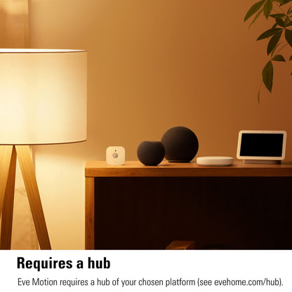 Eve Motion (Matter) - Smart motion and light sensor, activation of devices, secure smart home, Matter & Thread, works with Apple HomeKit, Alexa, Google Home, SmartThings, requires Thread Border Router