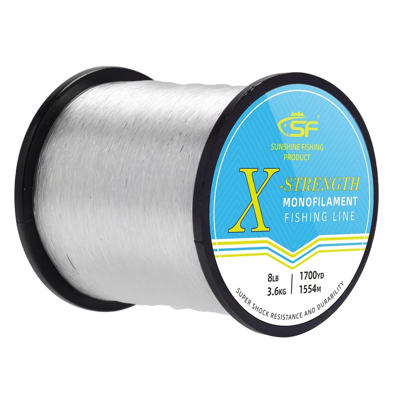 SF Monofilament Fishing Line Premium Spool X-Strong Mono Nylon Material Leader Line for Saltwater Freshwater Balloon Garland Hanging Decorations 8/10/12/15/20/25/30/40/50/60/80/100LB