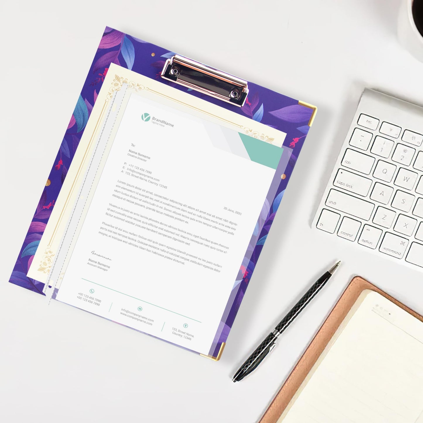 3 Ring Binder with Clipboard with 50 Sheet Protectors 8.5 x 11 inch, 2 Pockets Purple 3 Ring Binder (11" x 8.5") Folders with Tab Dividers for Women School Office Supplies Portfolio (Purple)