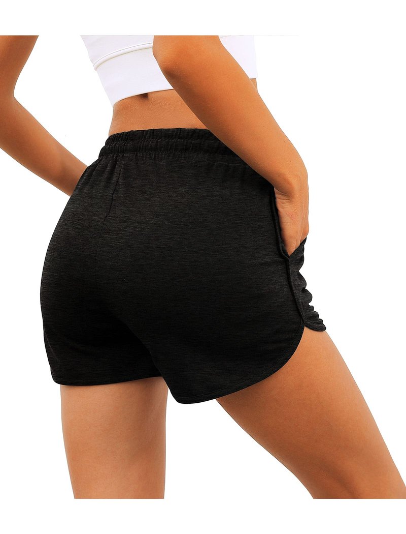 Aloodor Womens Running Shorts Casual Dolphin Shorts with Pockets Lounge Beach Shorts Black XL