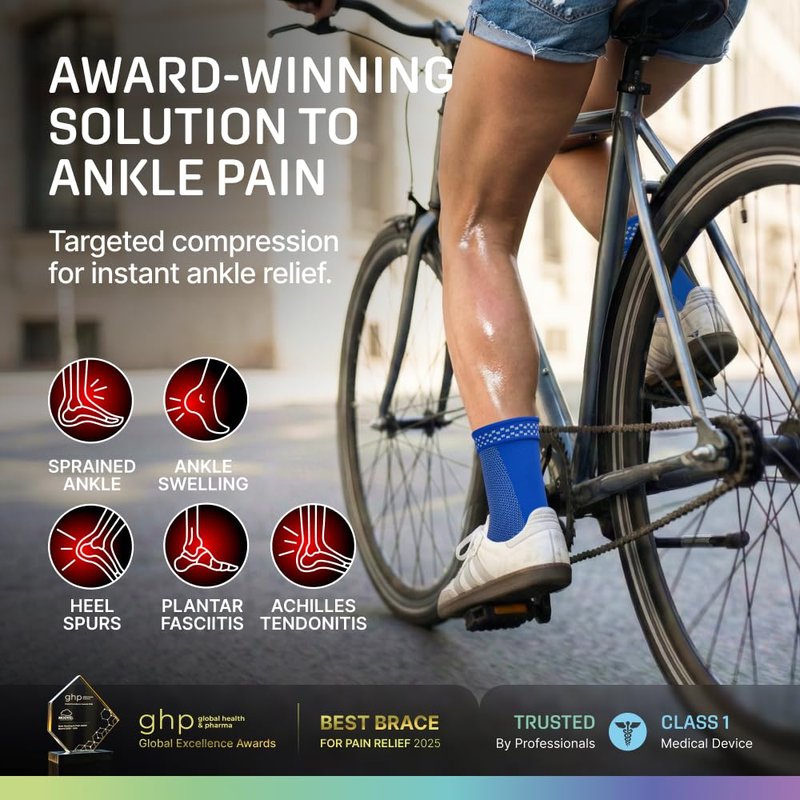 Modvel Foot & Ankle Brace Socks for Sprained Ankle Compression Sleeve - Foot Support for Women & Men - Tendonitis & Arthritis Ankle Brace Sports Running, Torn Ligaments & Women Stabilizing Ankle Wrap