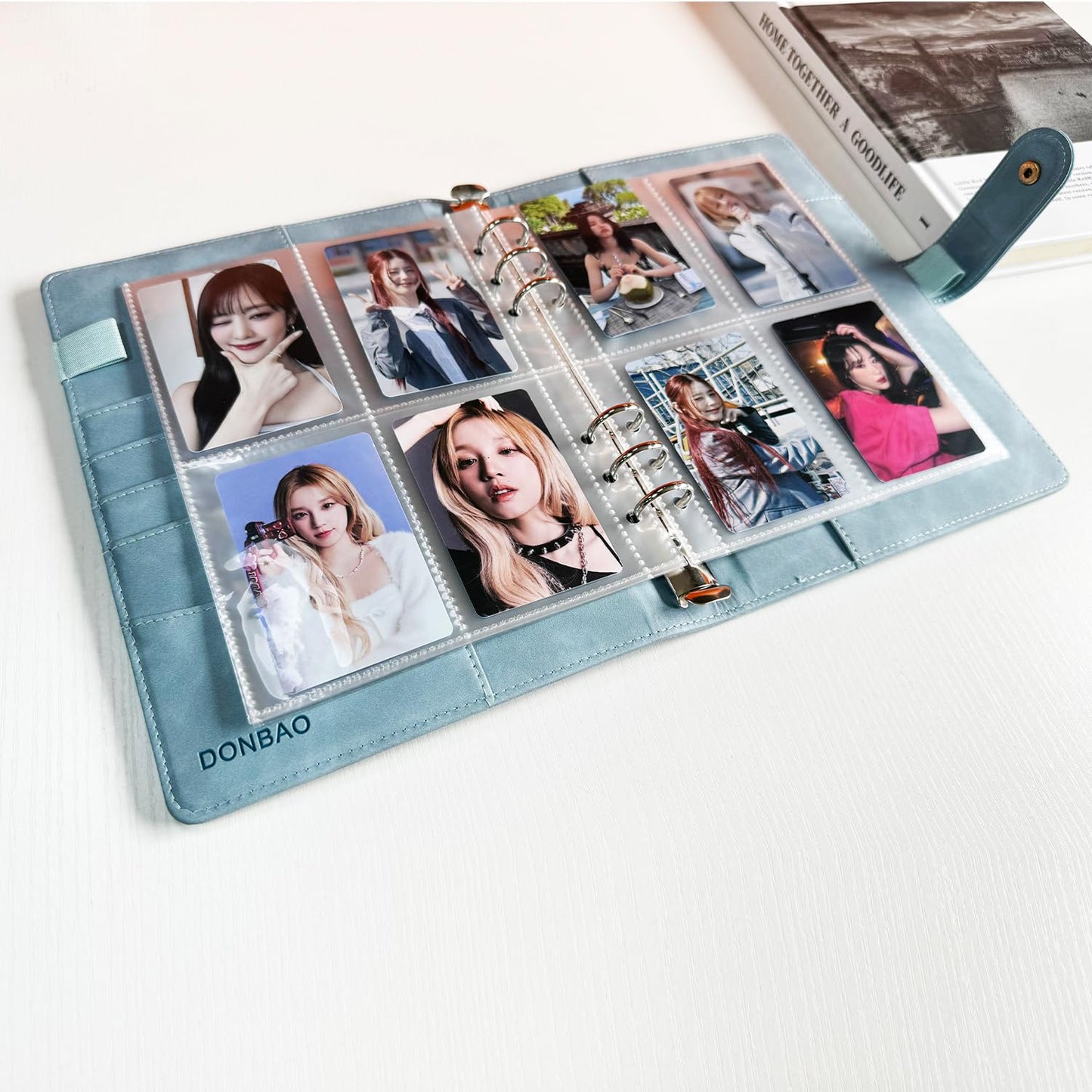 A5 Kpop Photocard Binder, 6 Ring Binder Collector’s Album with 240 Card Slots, PU Leather Cover for Organizing K-Pop, Trading Cards, Game Cards & Memorabilia (Blue)