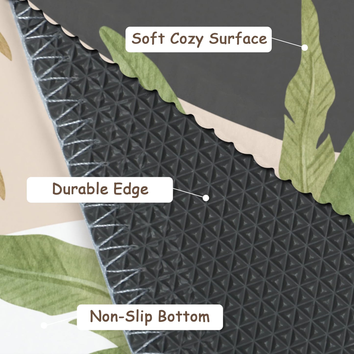 Kwlegh Tropical Area Rug Hawaiian Plant Leaf Carpet Sage Green Palm Tree Washable Entry Rug Jungle Outdoor Front Door Mat 24x35 Inch Absorbent Non-Slip Throw Rugs for Bathroom Kitchen