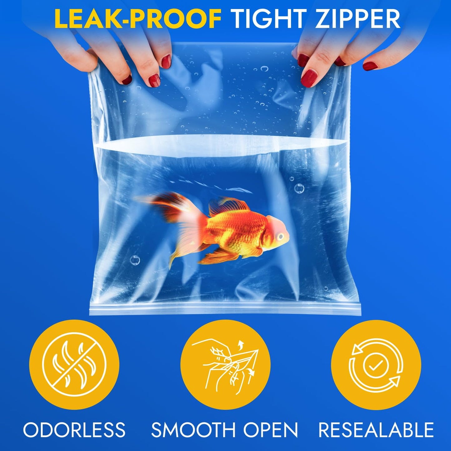 Paclord 10" x 14" Medium Zip Seal Lock Bags, 6 Mil (Pack of 10) – Heavy-Duty Reclosable Plastic Bags – Clear, Resealable, Waterproof – For Storing and Organizing Clothes, Jewelry, and Travel Items