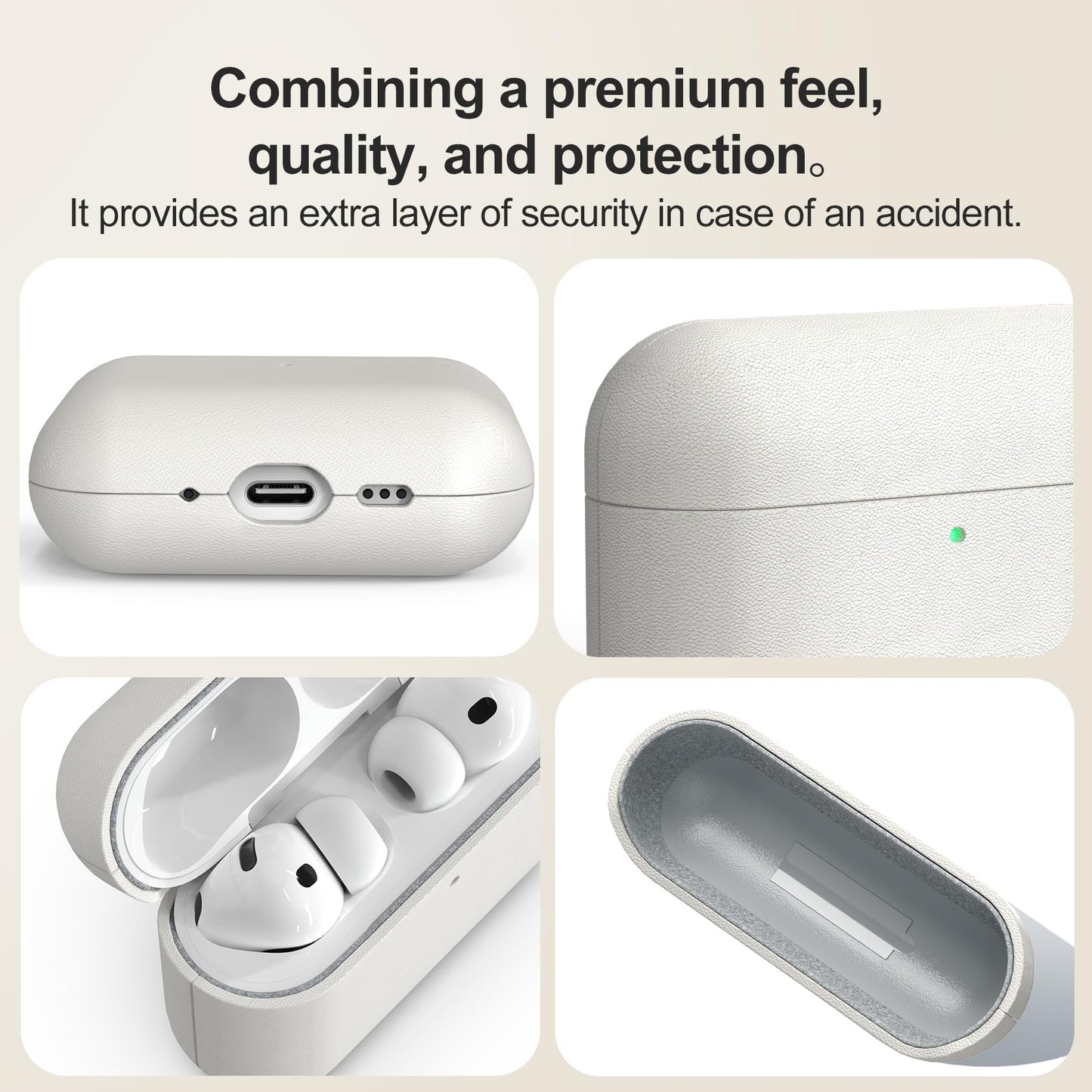 BLBAISH Leather AirPods Pro 3 Case Handcrafted Vintage Genuine Leather AirPods Pro 3 Protective Cover All-Around Shockproof Protection AirPods Pro 3 Pro Protective Sleeve