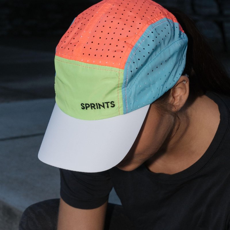 Sprints Race Day Performance HyperG Racing Cap | The Lightweight, Quick Dry, Running, Sport Hat, One Size, Unisex (Setting Sun Evaporated Ventilation)