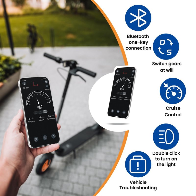 Foldable Electric Scooter for Adults & Teens - 350W Motor, 16MPH Top Speed, 12Miles Range | 8.5” Solid Tires, Dual Brakes & APP Cruise Control, Ideal Commuter Escooter for Daily Use