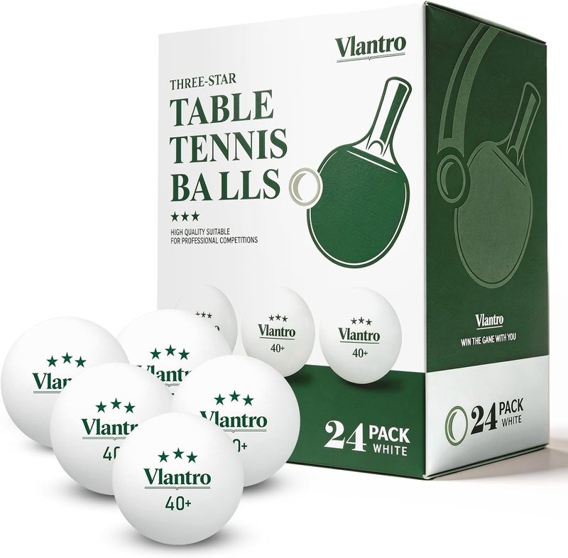 Premium 3-Star White Table Tennis Balls - 24 Pack | 40+ ABS Regulation for Competition & Training