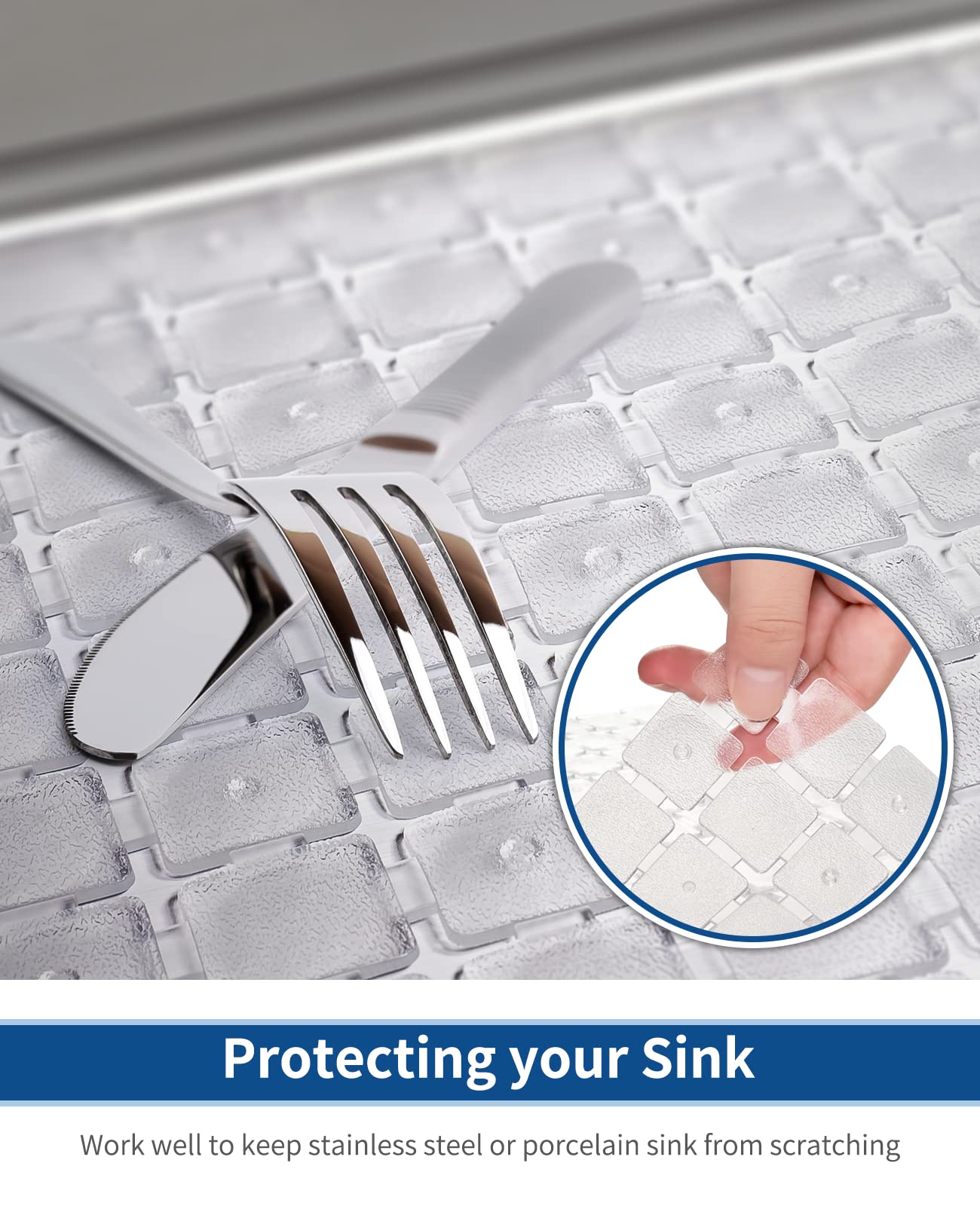 Bligli Sink Mat for Stainless Steel/Ceramic Sinks, 2 Pack 15.7x11.8 inches PVC Sink Protectors for Bottom of Kitchen Sink, Dishes and Glassware drain Mats, Durable and Fast Draining (Transparent)