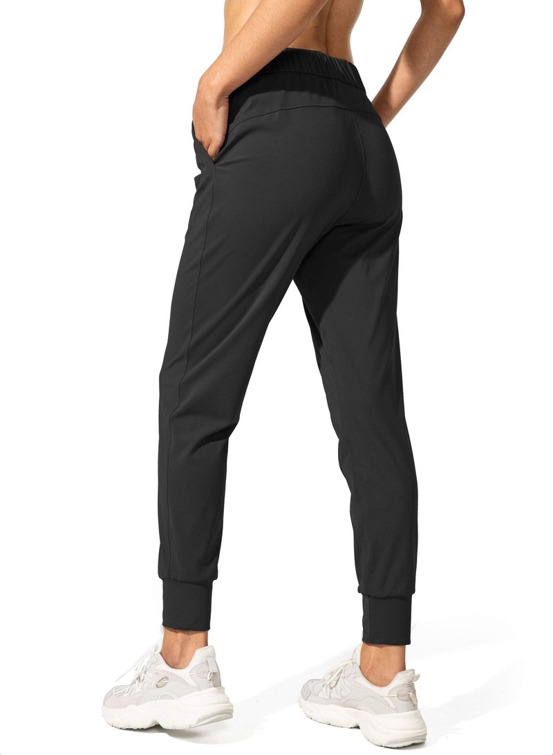 SANTINY Women's Joggers Pants Pockets Drawstring Running Sweatpants for Women Lounge Workout Jogging(Black_XXL)