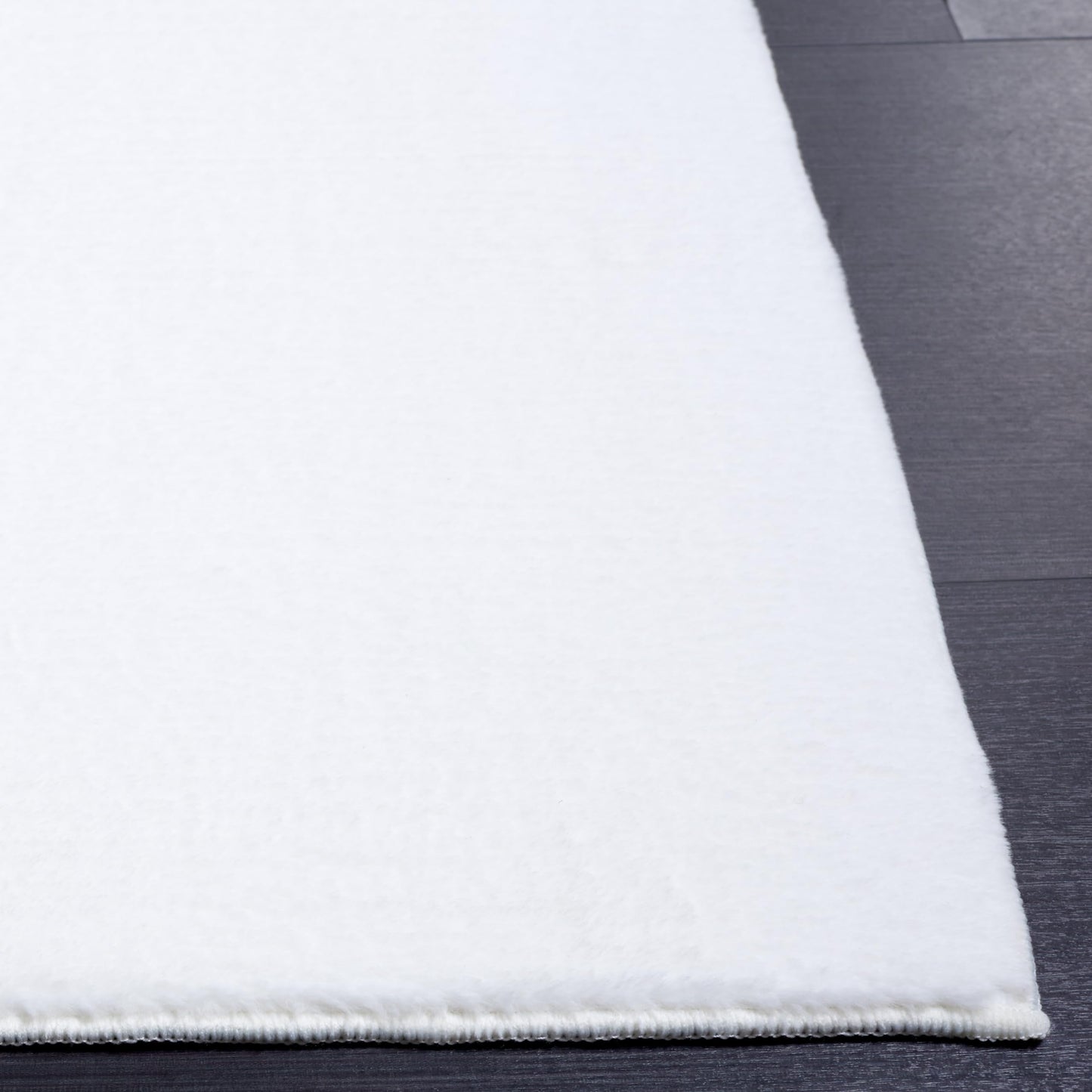 SAFAVIEH Washable Rug Faux Rabbit Fur Shag Collection - 2'3" x 8' Runner, Ivory, Slip Resistant & Easy Cleaning, Ideal for Living Room, Hallway, Foyer, Nursery, Bedroom, Boys & Girls Room (FRF100A)