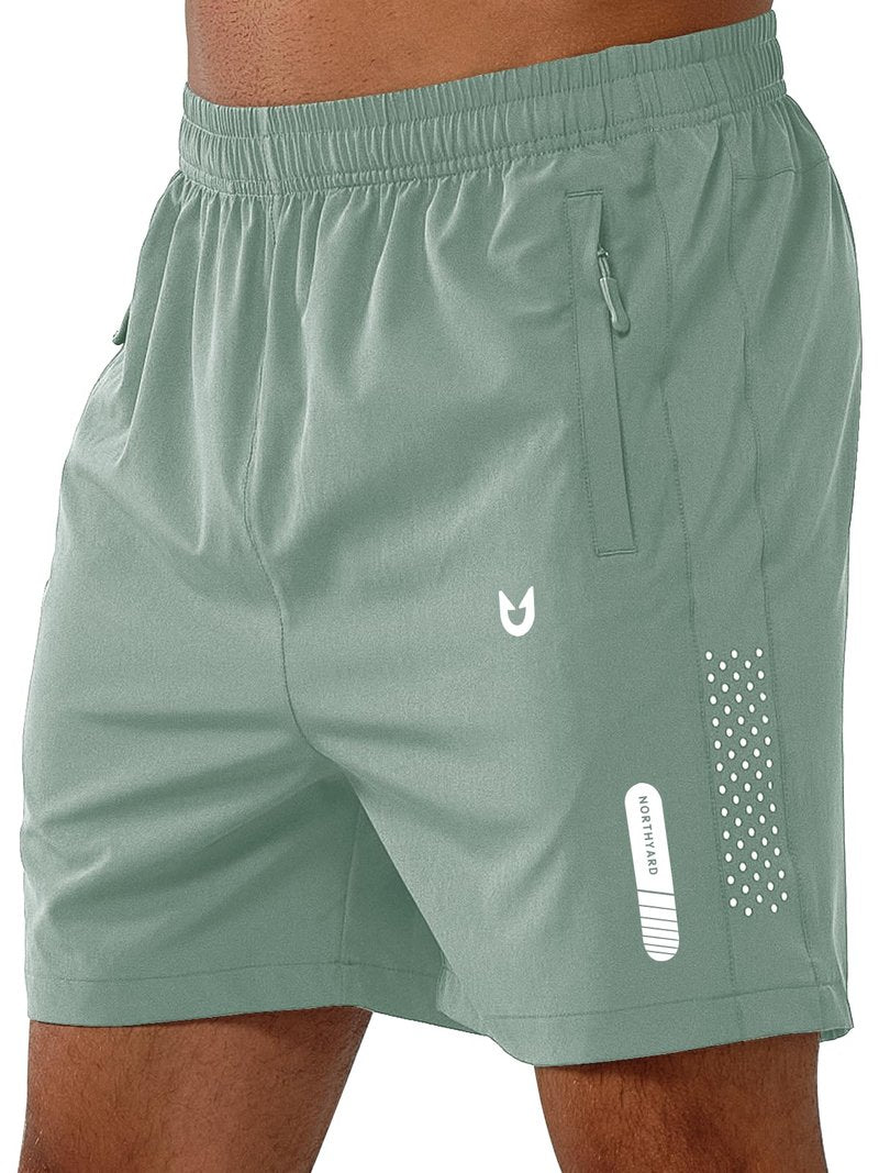 NORTHYARD Men's Athletic Running Shorts Gym Workout 7"/9"/5" Quick Dry Lightweight Sports Basketball Tennis 3 Zipper Pockets LODENFROST-5inch 2XL