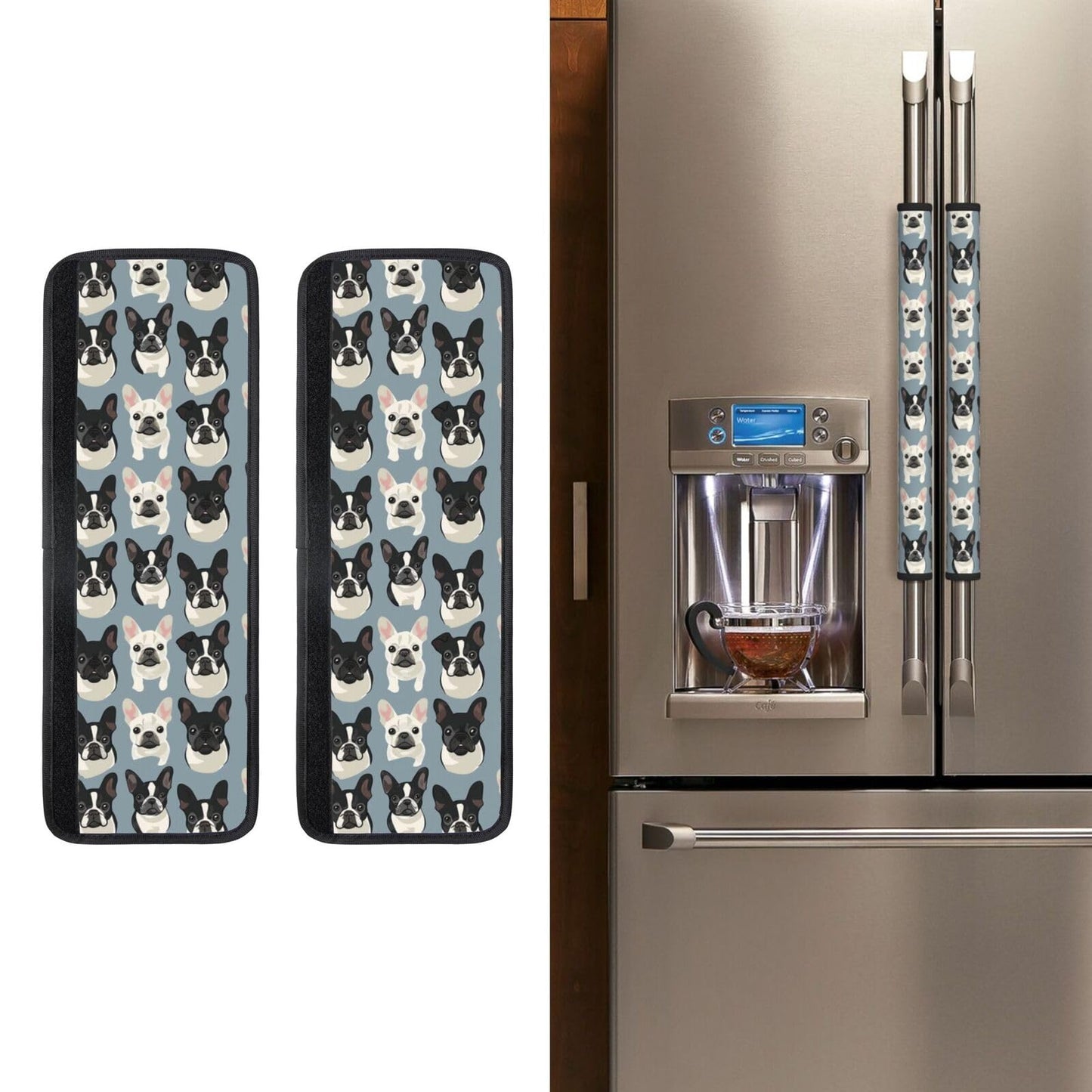 Refrigerator Door Handle Covers French Bulldog Dogs Fridge Handle Cover Washable Dishwasher Microwave Fridge Oven Door Decor Handle Cover Keep Your Kitchen Appliances Clean