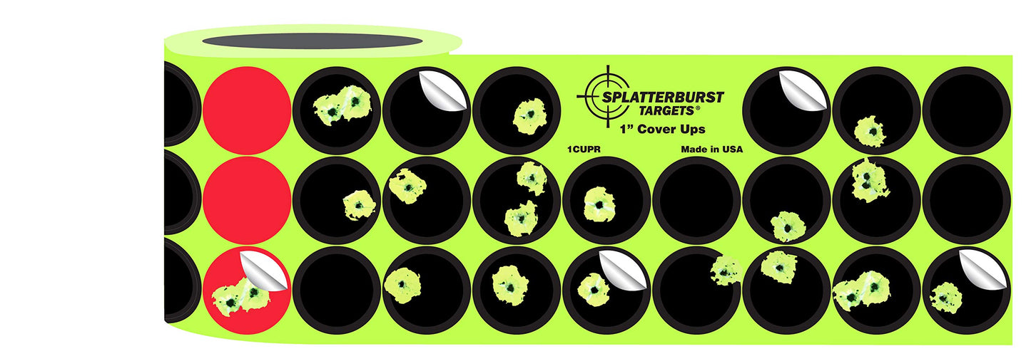 Splatterburst Targets - Roll of (1519) 1 Inch Stick & Splatter Self Adhesive Cover Up Patches - Gun - Rifle - Pistol - Airsoft - BB Gun - Pellet Gun - Air Rifle - Made in USA