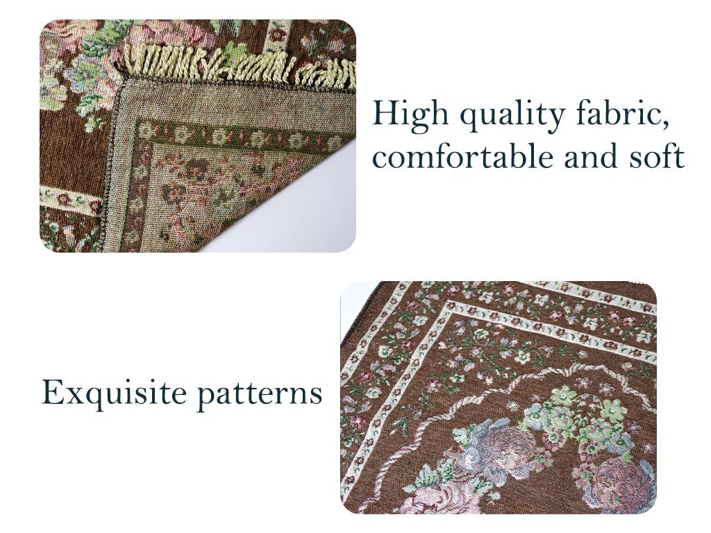 Anlising Muslim Prayer Mat, Islamic Prayer Rug, Islamic Prayer Mat with Elegant Design Bag, Portable Foldable Prayer Rug, Ramadan Prayer Rug, Muslim Foldable Prayer Mat, for Ramadan (Brown)