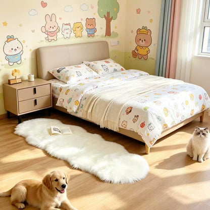 CKLZSAY Faux Fur Rug Runner 2x6 ft White - Machine Washable Super Soft Plush Shaggy Fluffy Area Carpet,Sheepskin Rug Fuzzy Floor Mat for Bedroom, Sofa,Living Room, Bedside, Nursery & Kids Room