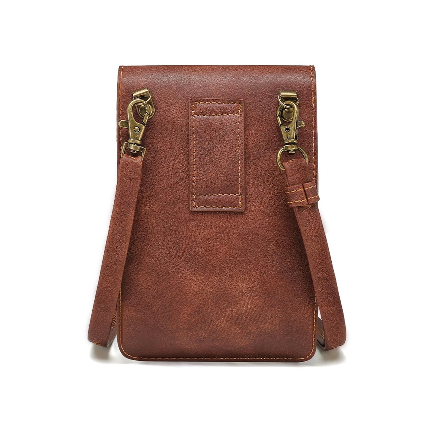 Larswon Renaissance Bag, Medieval Leather Belt Bag - Small Crossbody Bag, Cell Phone Pouch - Brown Fairy