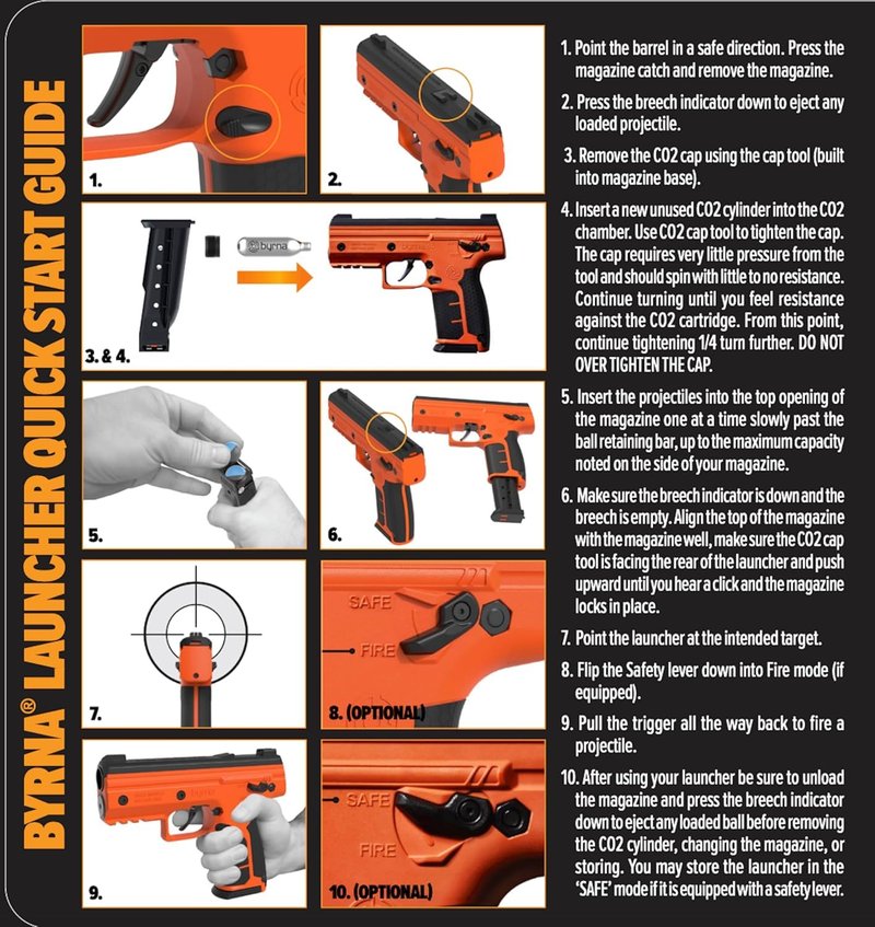 Byrna CL [Compact Launcher] Kinetic Launcher Ultimate Bundle - Non Lethal Kinetic Projectile Launcher, Home & Personal Defense (Black)