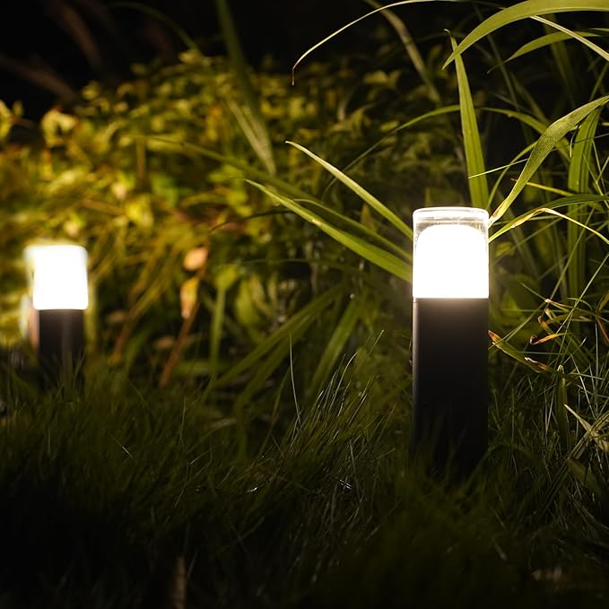 GOODSMANN 8PK Outdoor Low Voltage Bollard Lights 2W 2700K Warm White LED Landscape Pathway Light Kits Bronze Color