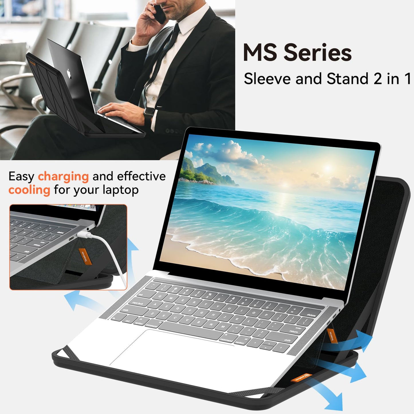 Smatree MS91 Hard EVA Protective Case with Stand Compatible for 16 inch DELL New Inspiron 16 2-in-1/16/16 Plus,for 16 inch Inspiron 16 Plus/16,for 16inch Latitude 7650/7640, 16inch Vostro 7620