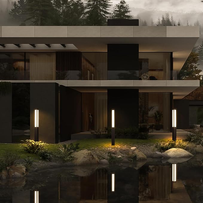 Landscape Path Light, 71" Modern Outdoor LED Luxury Bollard Lighting with IP54 Waterproof for Lawn Courtyard Driveway Pathway Decoration