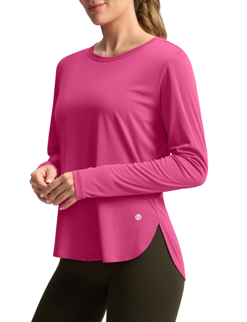 Women's Sun Shirts UPF 50+ Long Sleeve UV Protection Shirt Lightweight Quick Dry Workout Hiking Tops for Women(Granita Pink,M)