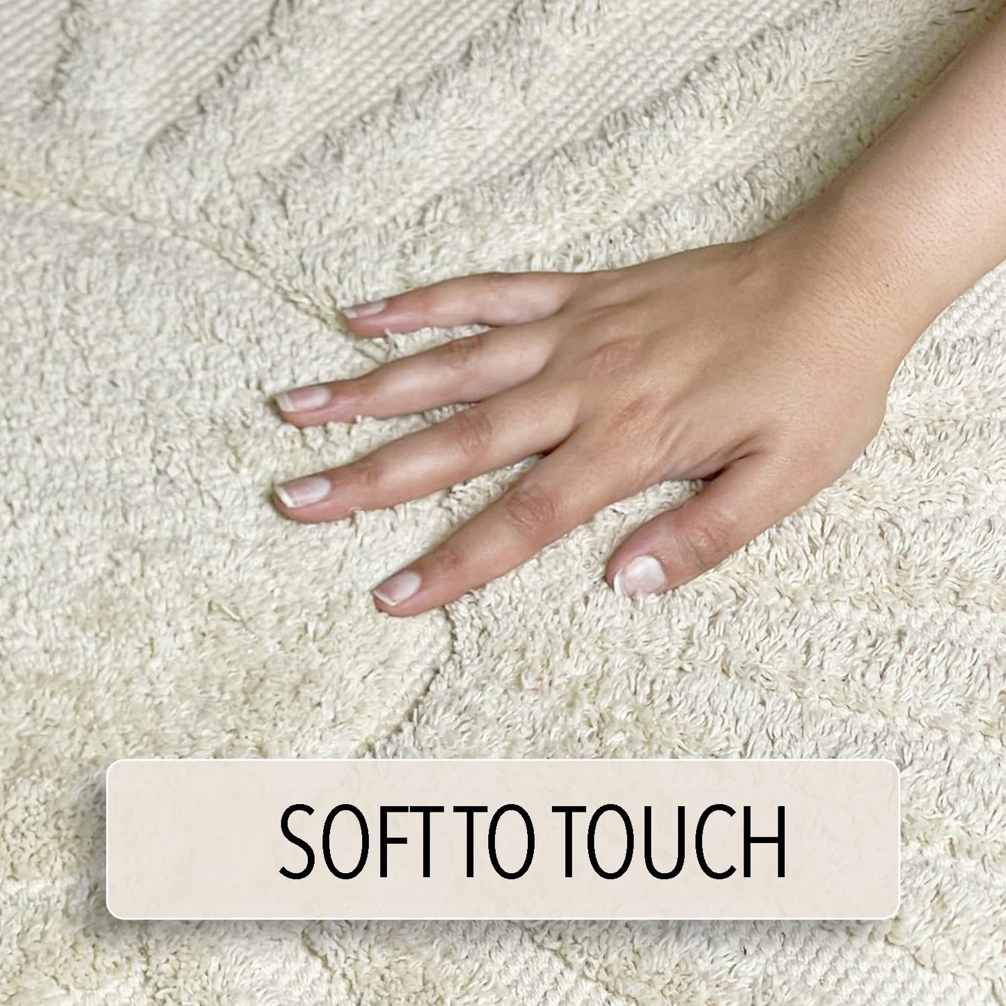Chardin home Sun Bath Rug - 2x3 Ft, 24x36 Inch, Washable Cotton Rug with Tassels, Non-Slip Sun Cute Bath Mat for Boho Bathroom Decor, Cream Bathroom Rug, Also Great for Kids Rooms, Nurseries