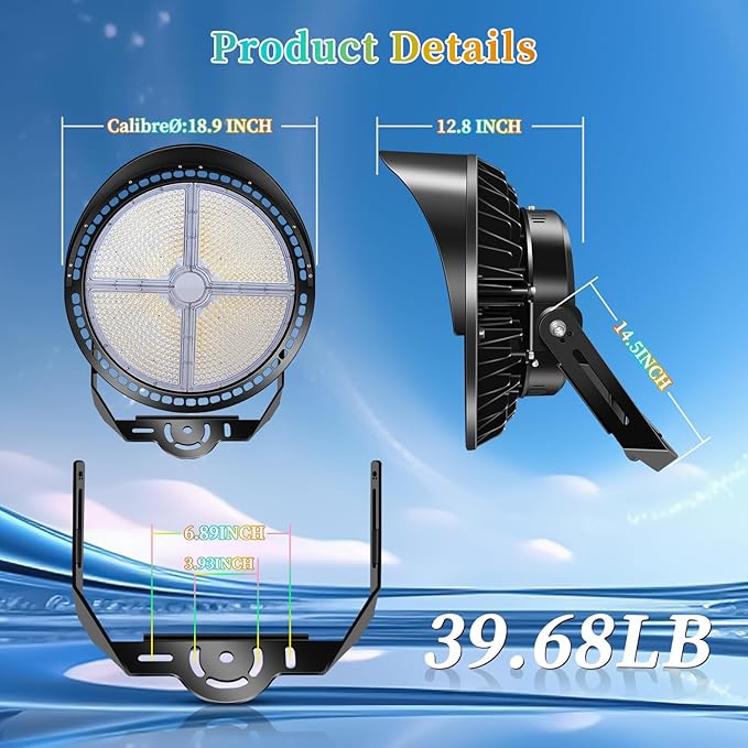 Juyace 78000lm Led Stadium Light Outdoor 600W Flood Lighting Super Bright Commercial Area IP65 Waterproof Arena for Sport Fields and Courts